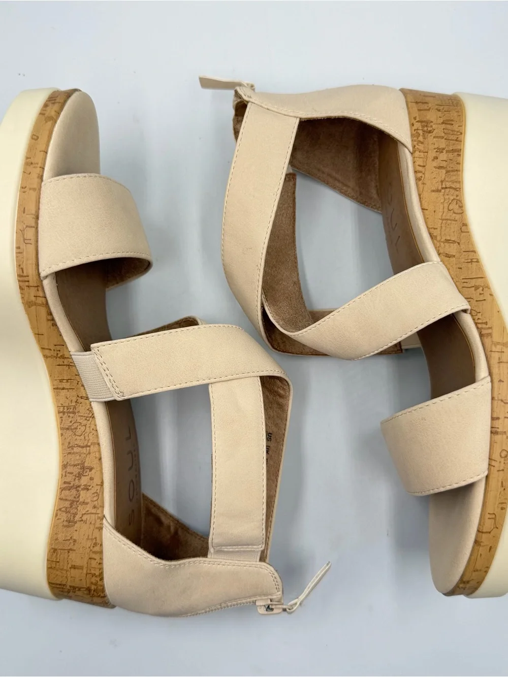 Soul Naturalizer Goodtimes Wedge Criss Cross Straps Womens 7.5W Back Zip